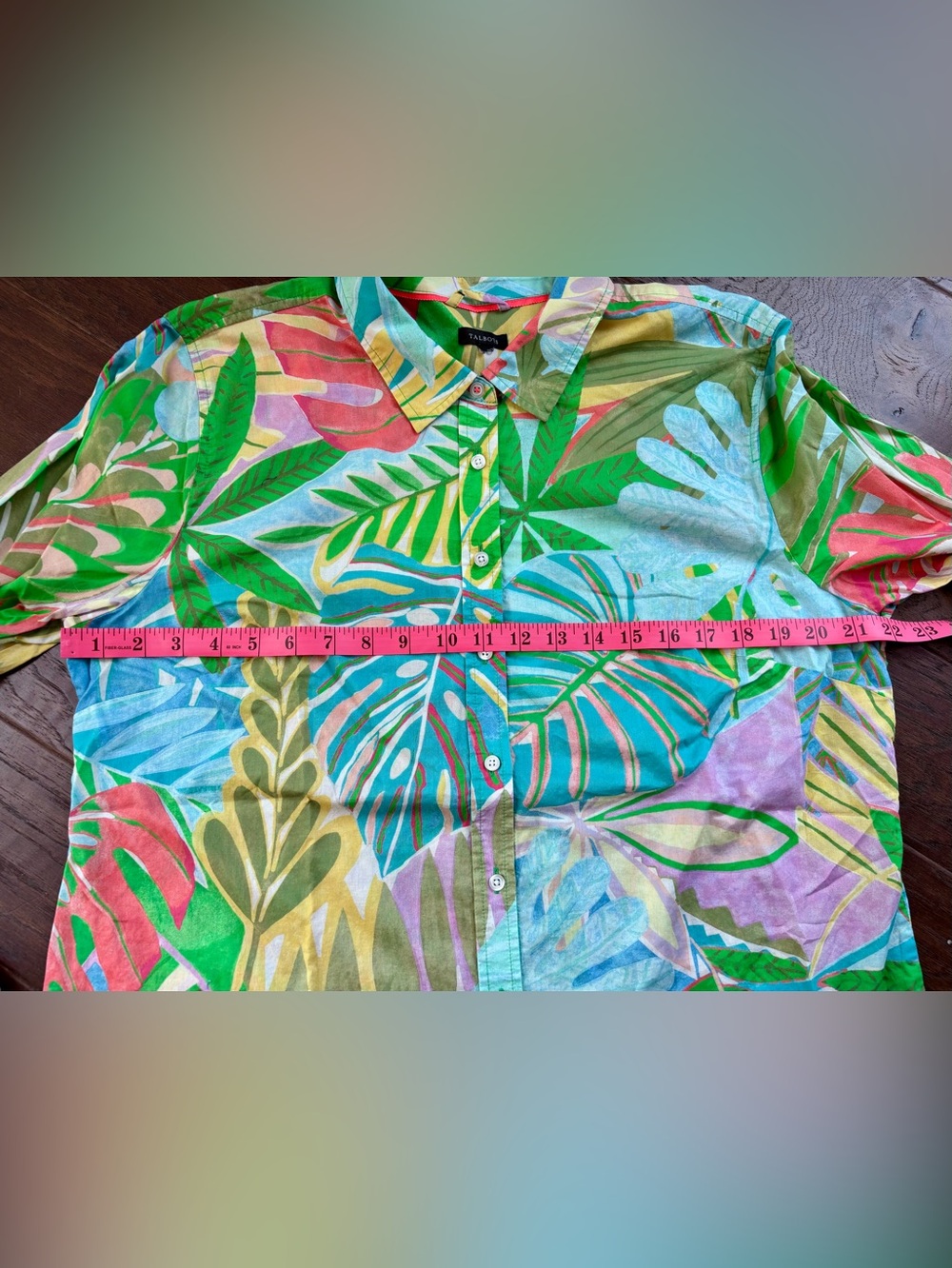 Talbots Tropical Print Button-Down Shirt XL - Picture 3 of 5